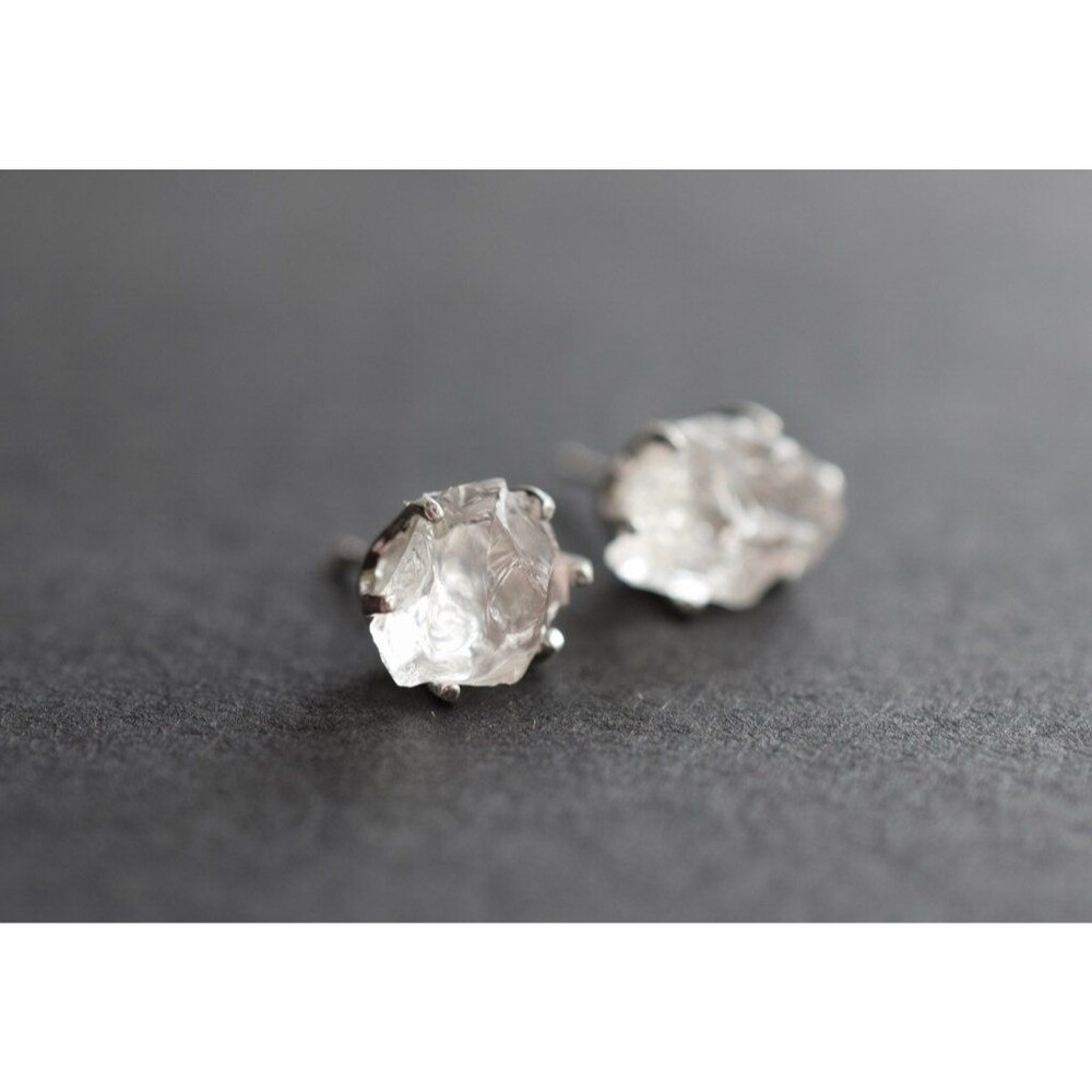 Raw Diamond Earrings, Rough Diamond Earring, Natural Diamond Earring, Wedding Ea